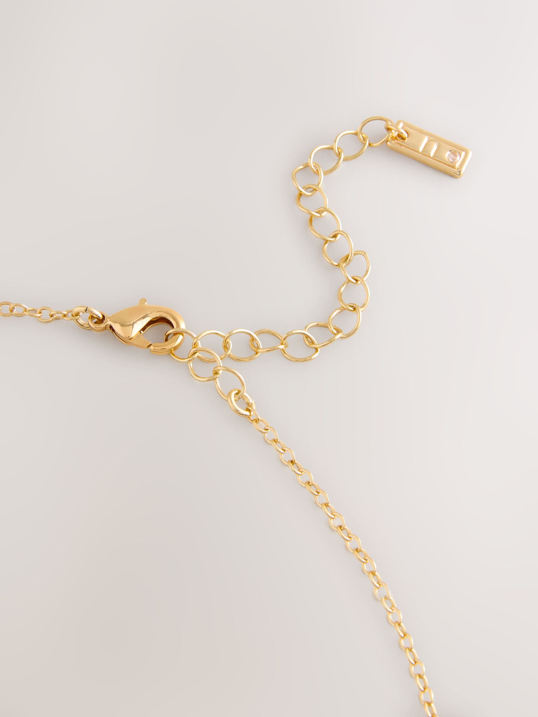 Dainty heart necklace gold tone with cubic zirconia - British product