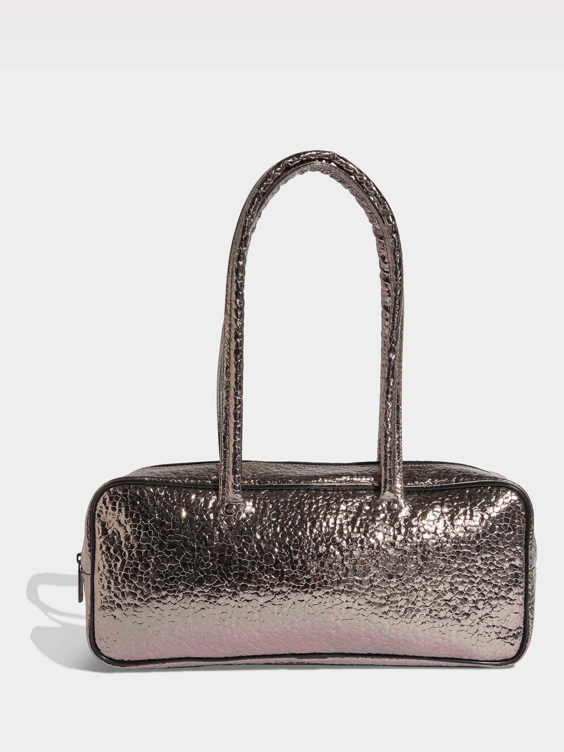 Adidas Originals grey metallic elongated handbag, imported from the UK