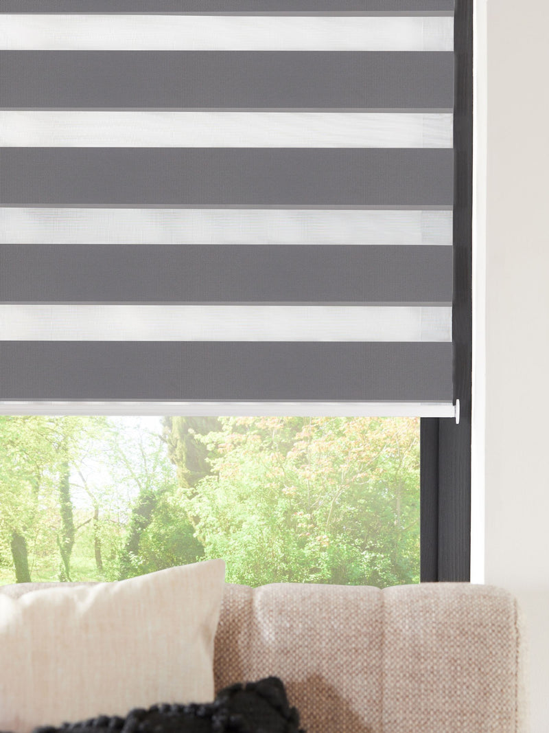 Grey day night blind made to measure (British brand)