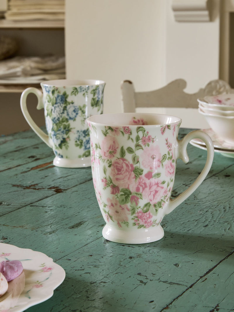 Multi Floral porcelain mug set of 4, imported from the UK