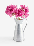 Shabby Chic pink artificial dahlias in metal jug (British brand)
