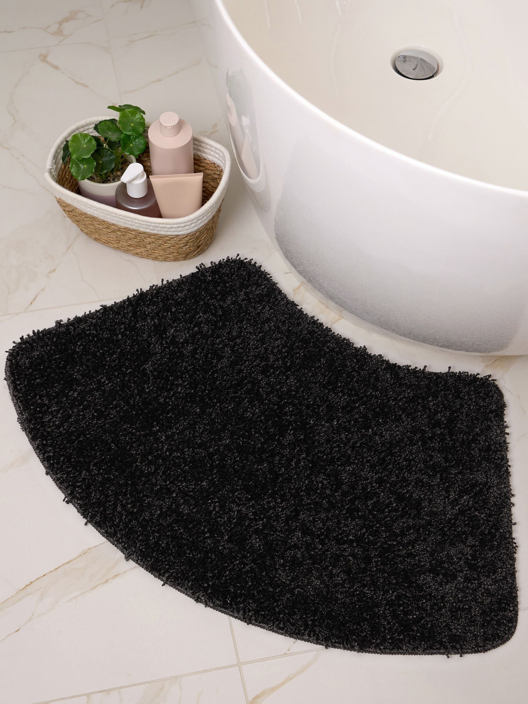 My Rug black shaggy shower mat 50x80 - British product