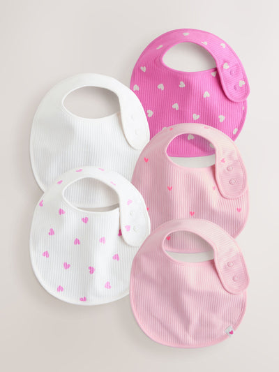 Next Pink Baby Bibs 5 Pack- Buy online at McGrocer