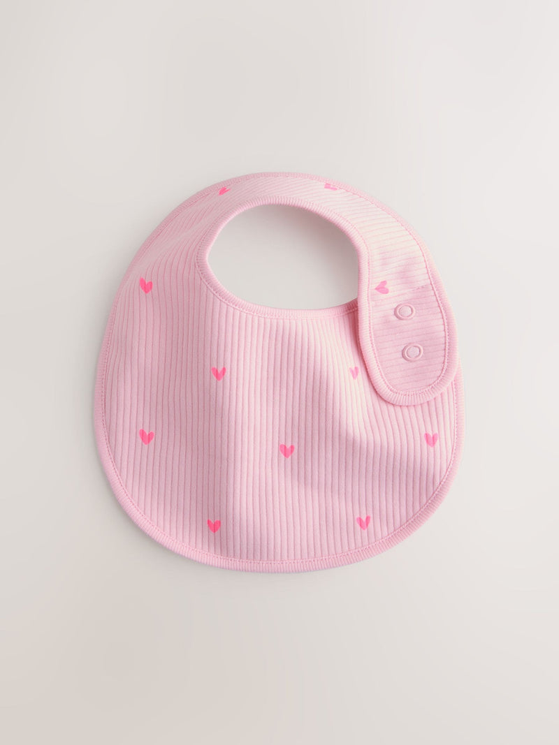Pink cotton baby bibs 5 pack - British product