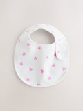 Pink cotton baby bibs 5 pack - British product