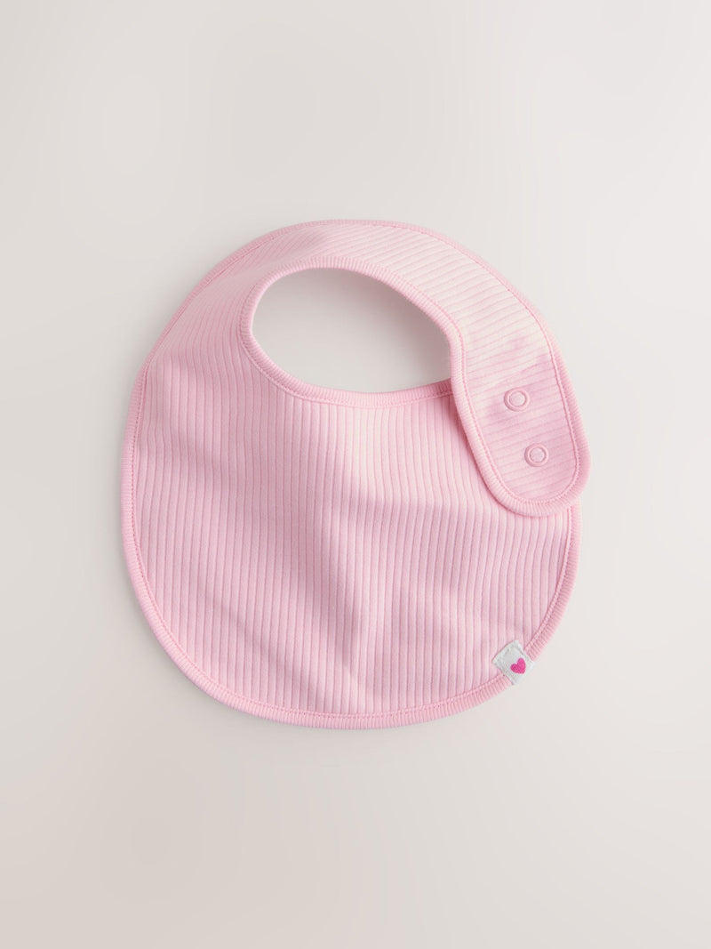 Pink cotton baby bibs 5 pack - British product