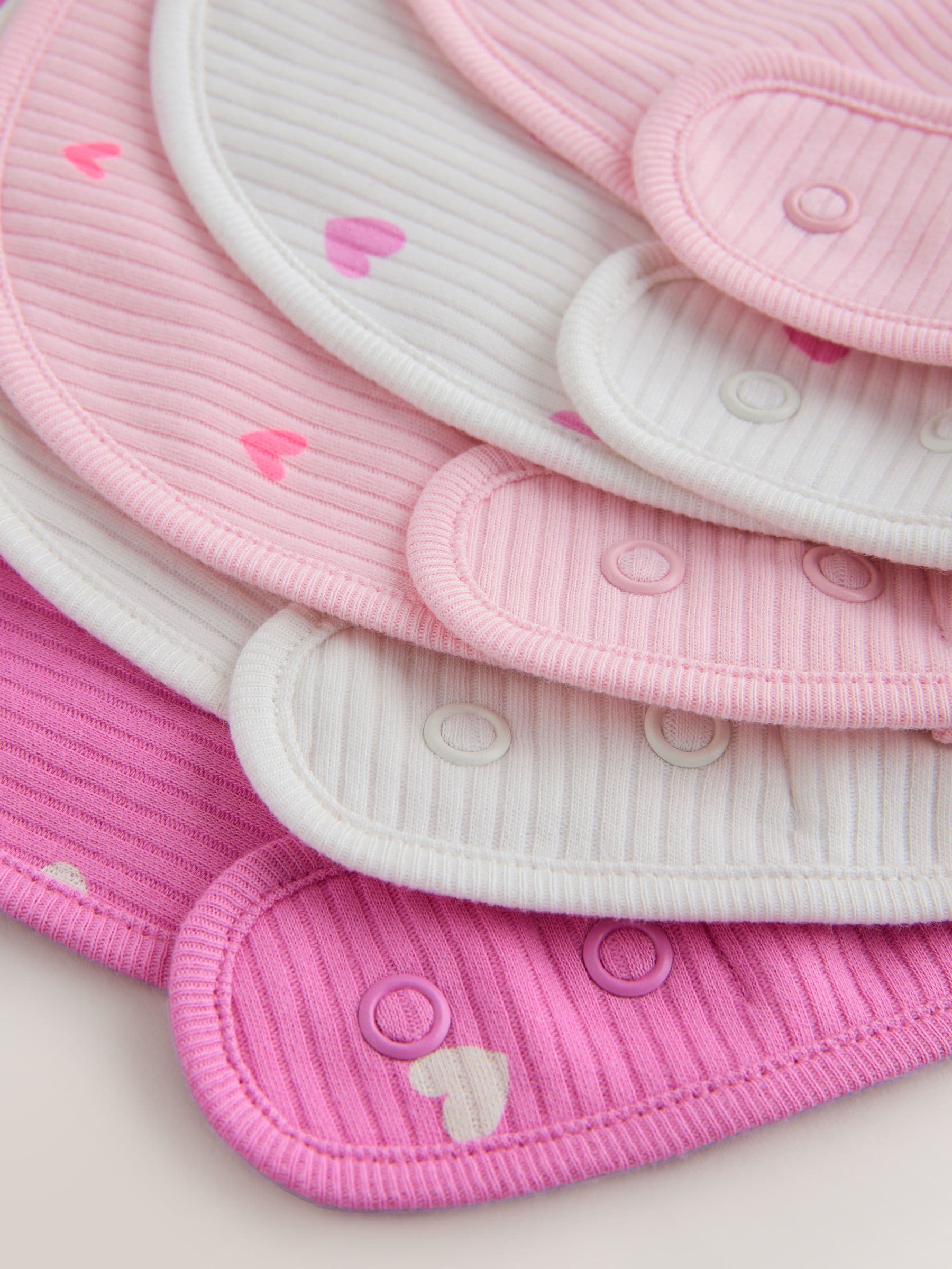 Pink cotton baby bibs 5 pack - British product