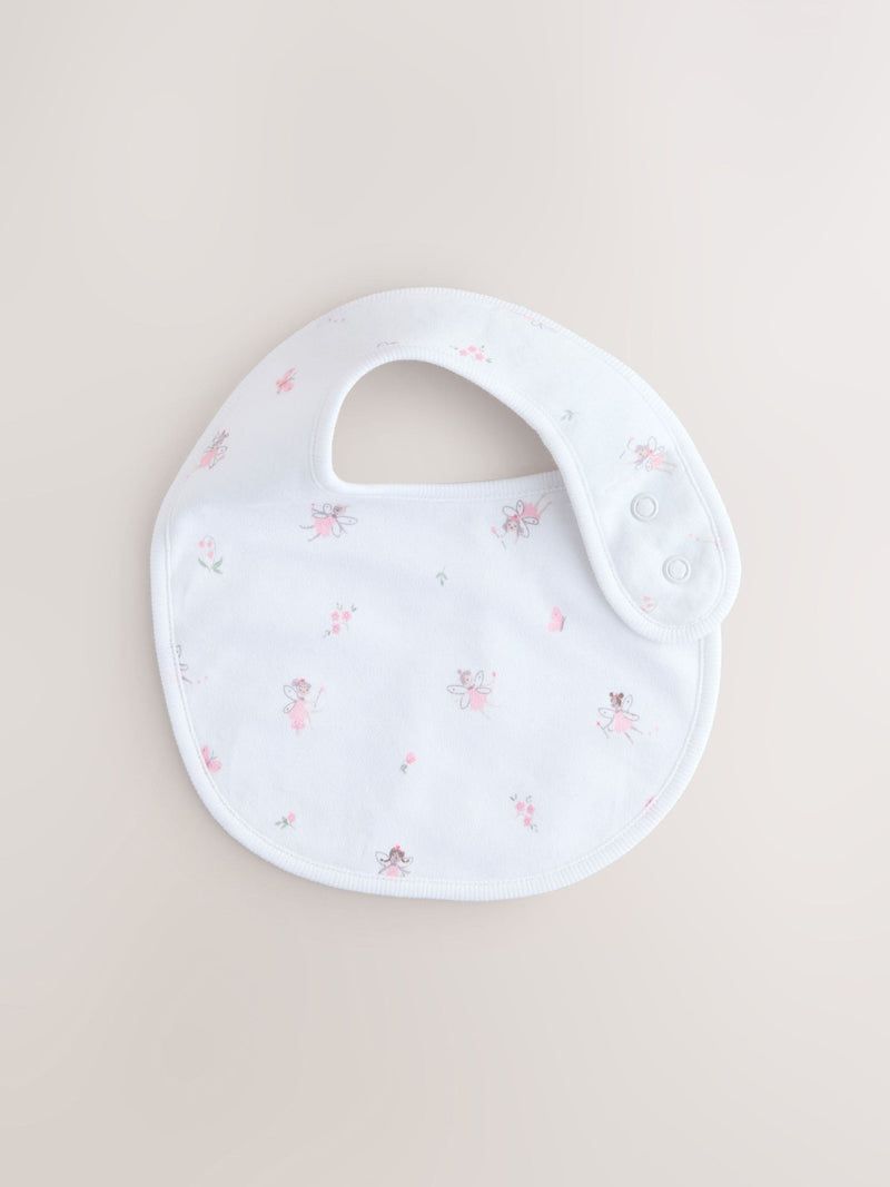 Baby bibs 3 pack pink and white - British product