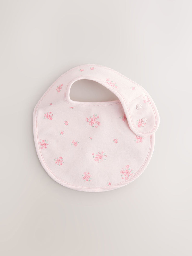 Baby bibs 3 pack pink and white - British product