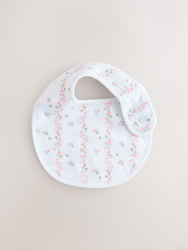 Baby bibs 3 pack pink and white - British product