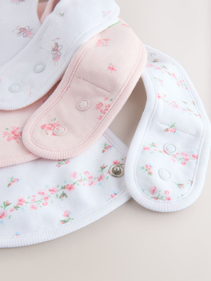 Baby bibs 3 pack pink and white - British product