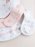 Baby bibs 3 pack pink and white - British product