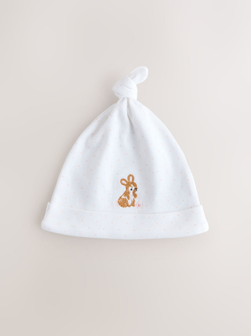 Pink tie top baby beanie 3 pack (0-12mths), imported from the UK
