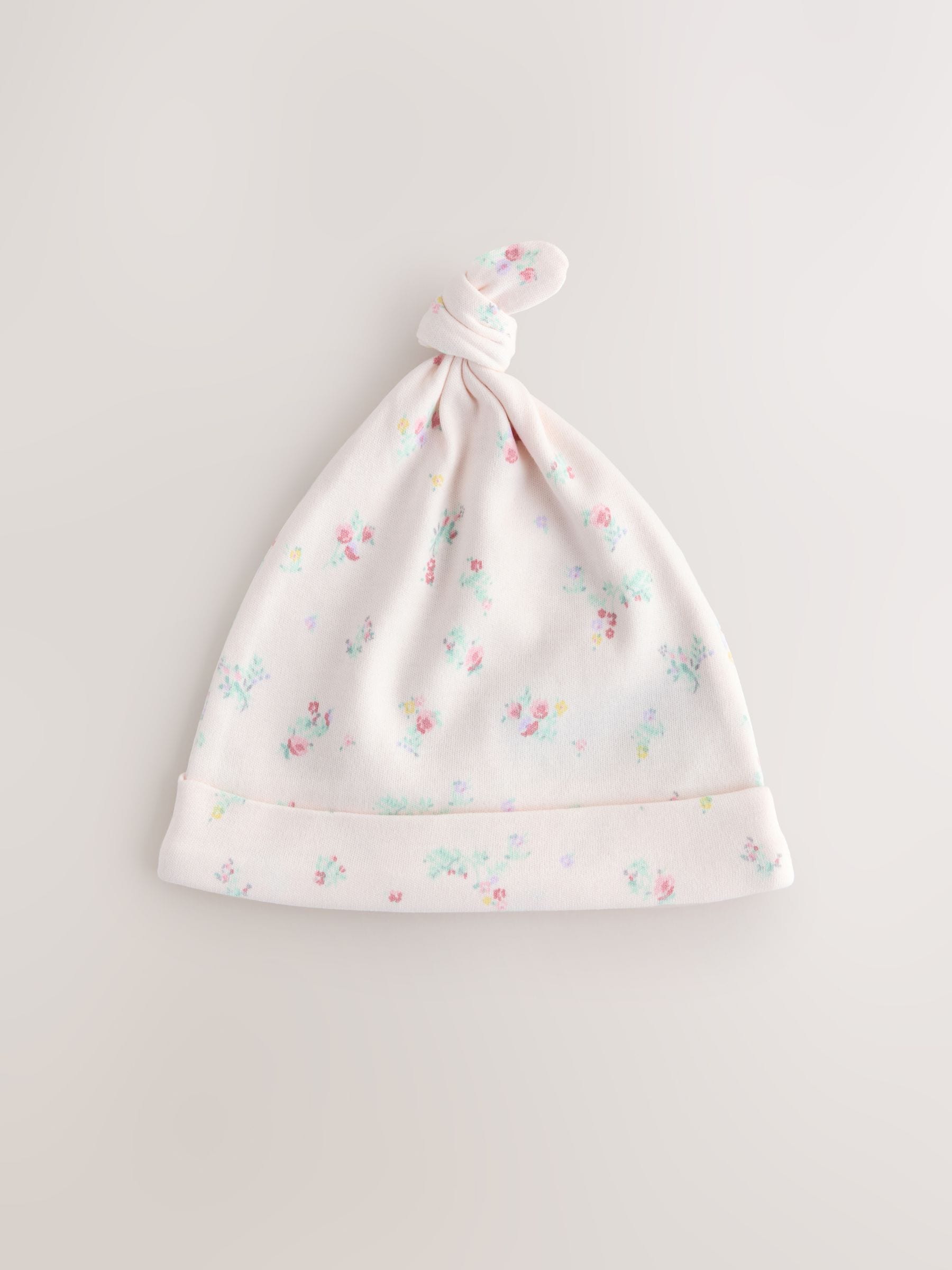 Pink tie top baby beanie 3 pack (0-12mths), imported from the UK