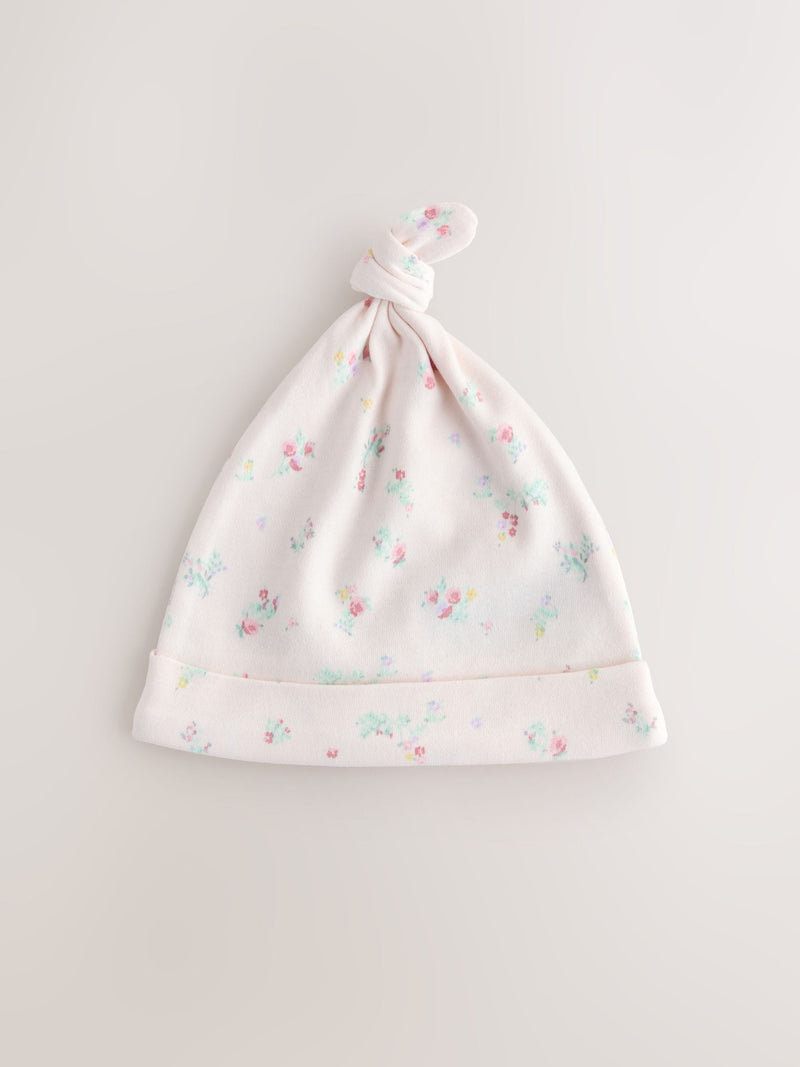 Pink tie top baby beanie 3 pack (0-12mths), imported from the UK