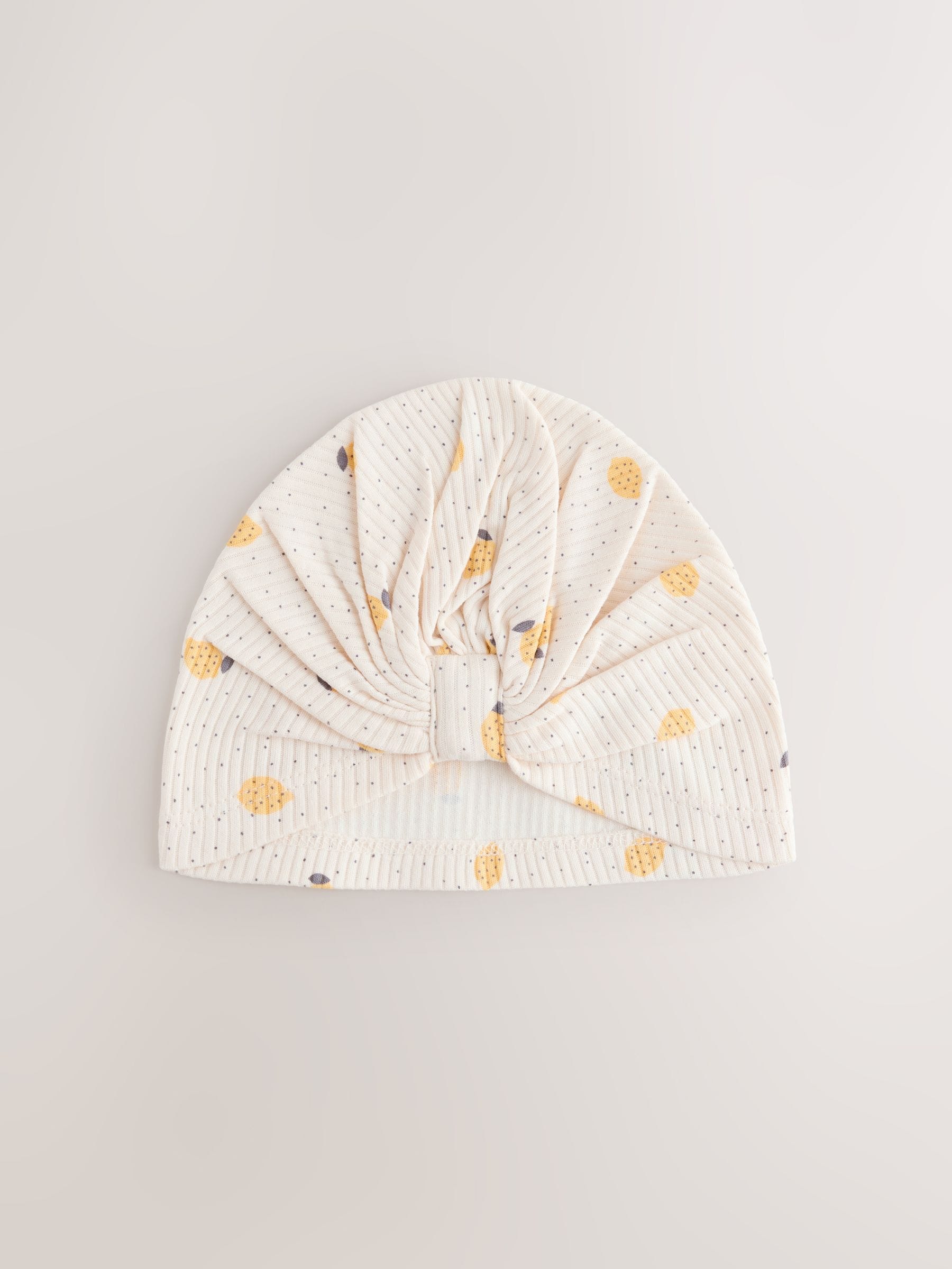 Yellow baby turban and dribble bib set 4-piece (British brand)