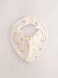 Yellow baby turban and dribble bib set 4-piece (British brand)