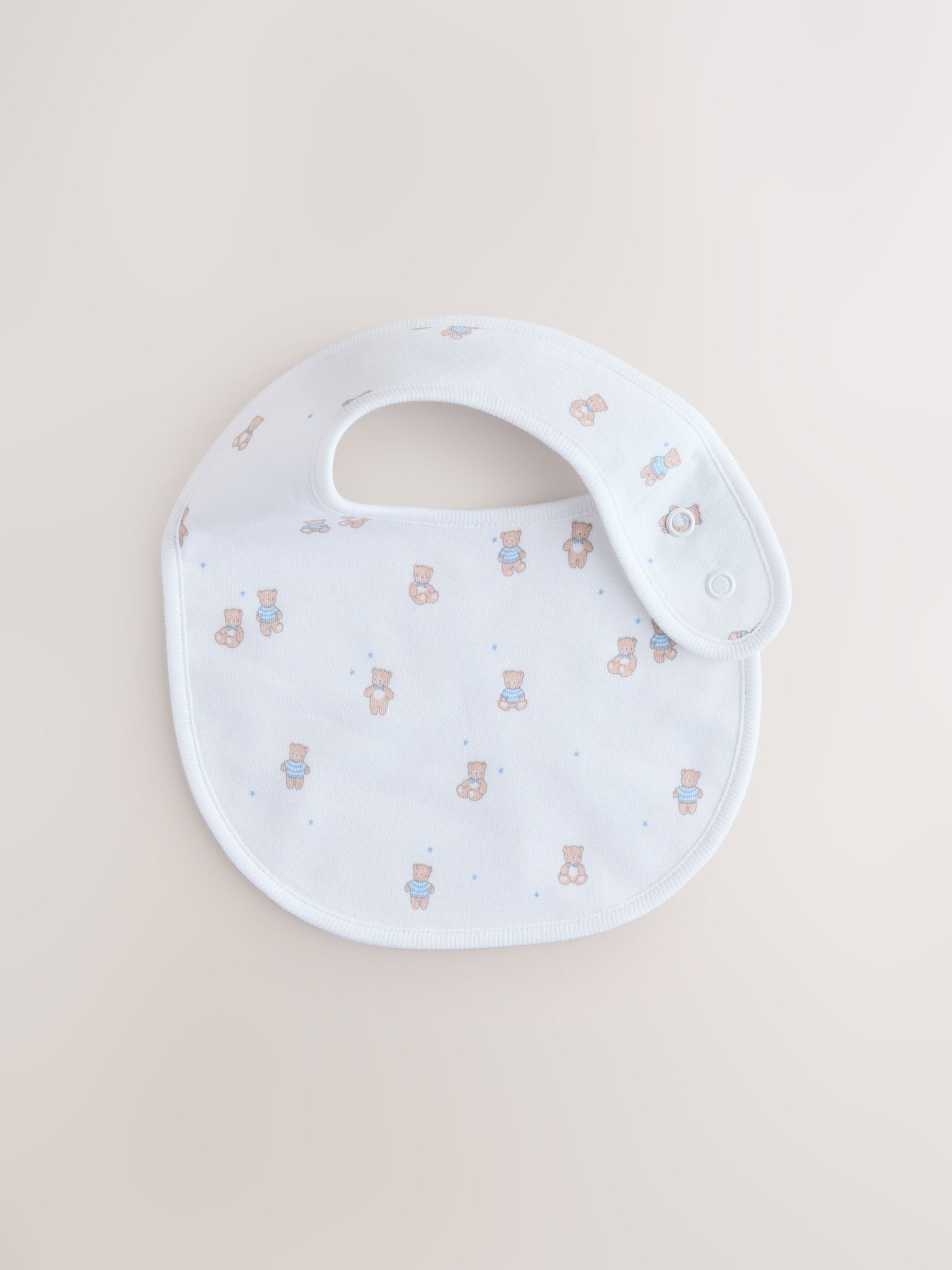 Blue baby bibs 3 pack of cotton, imported from the UK