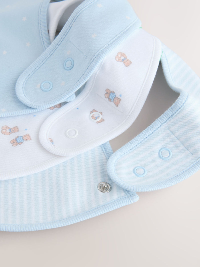 Blue baby bibs 3 pack of cotton, imported from the UK