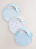 Blue baby bibs 3 pack of cotton, imported from the UK