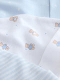 Blue tie top baby hats 3-pack 0-12 months, imported from the UK