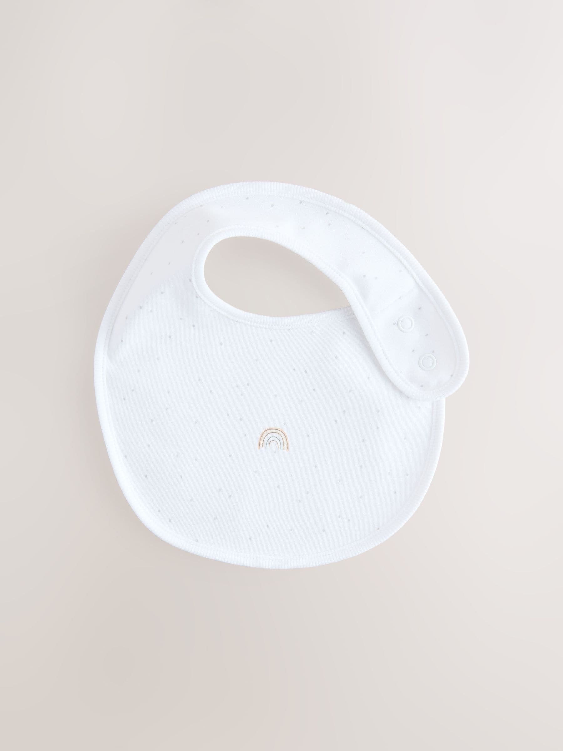 White baby bibs 5 pack, imported from the UK