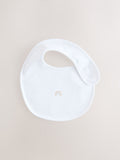 White baby bibs 5 pack, imported from the UK