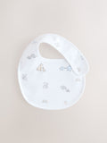 White baby bibs 5 pack, imported from the UK
