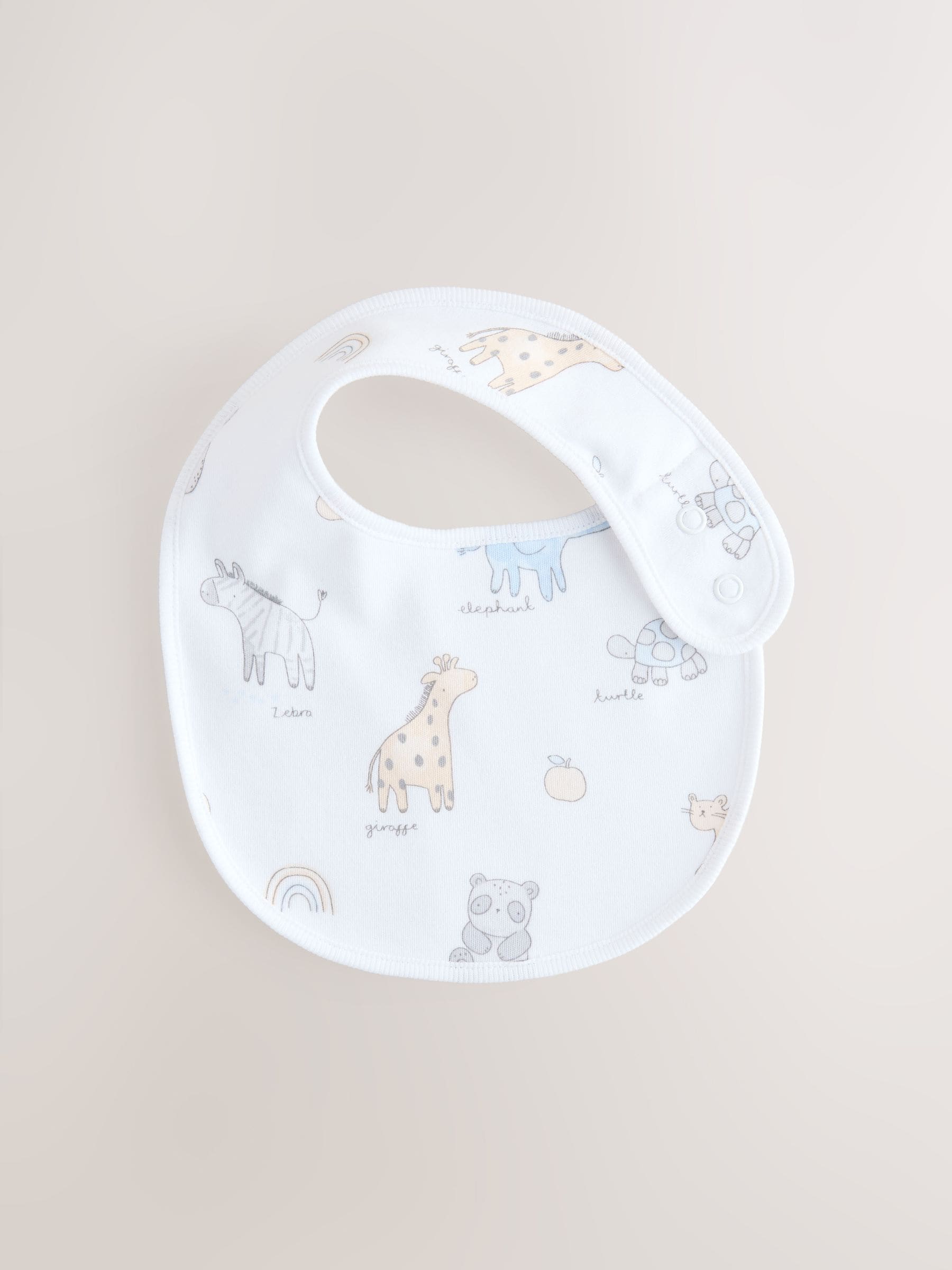 White baby bibs 5 pack, imported from the UK