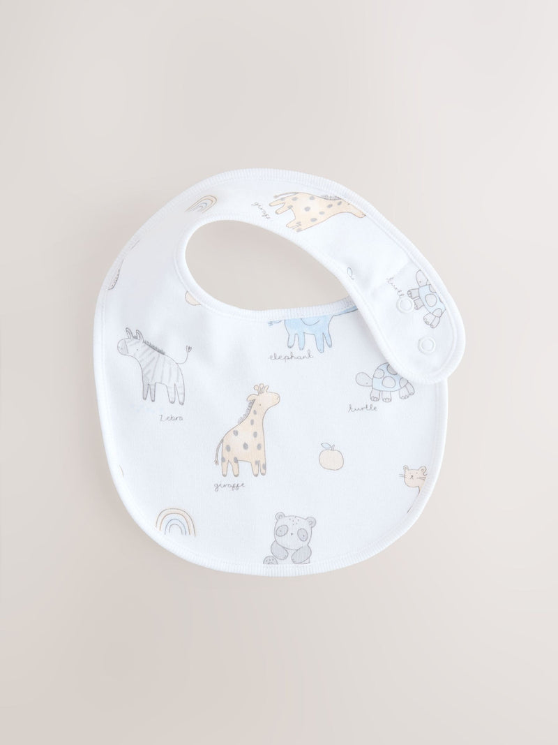 White baby bibs 5 pack, imported from the UK