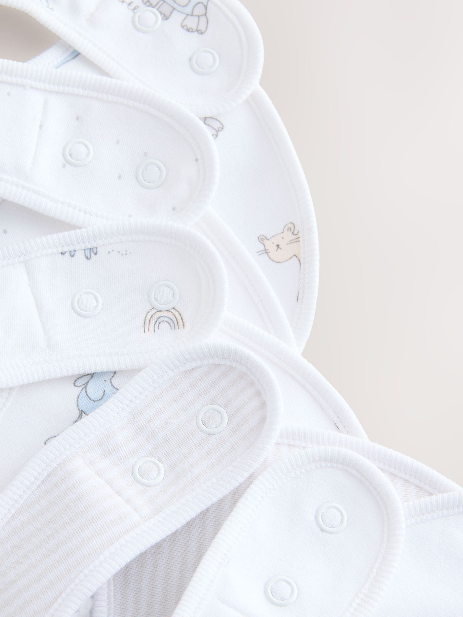 White baby bibs 5 pack, imported from the UK