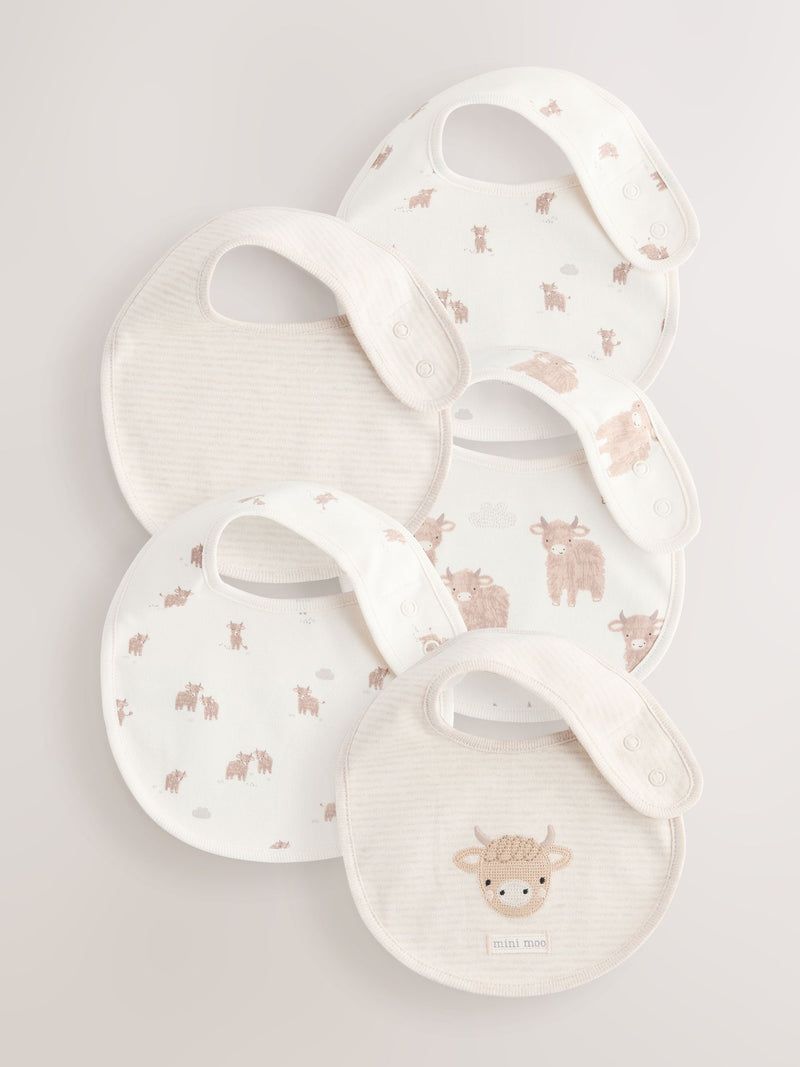 Hamish baby bibs neutral 5 pack, UK version