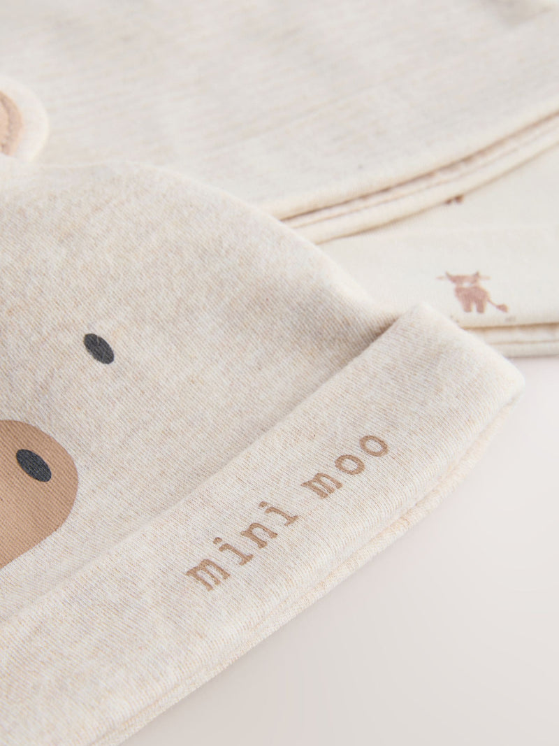 Hamish baby beanies 3 pack neutral 0-12 months, UK version