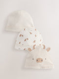 Hamish baby beanies 3 pack neutral 0-12 months, UK version