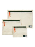 Antler travel pouches set of 3 stone, imported from the UK
