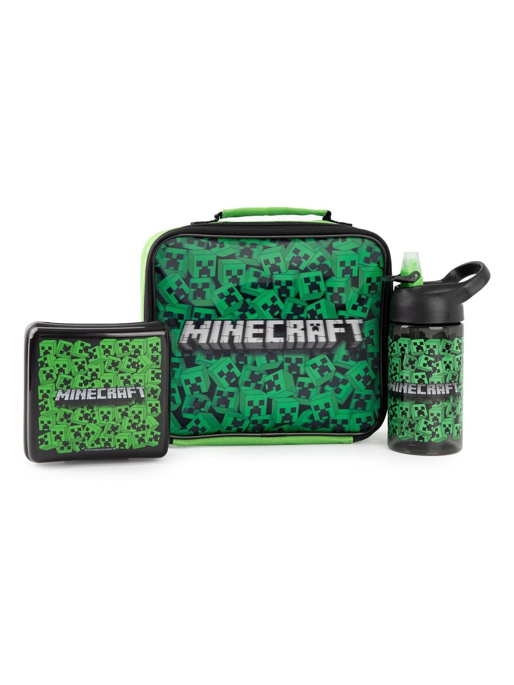 Vanilla Underground Minecraft Creeper lunch bag set (British brand)