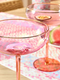 Pink purple tinted cocktail glasses set of 2, UK version
