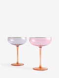 Pink purple tinted cocktail glasses set of 2, UK version