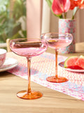 Pink purple tinted cocktail glasses set of 2, UK version