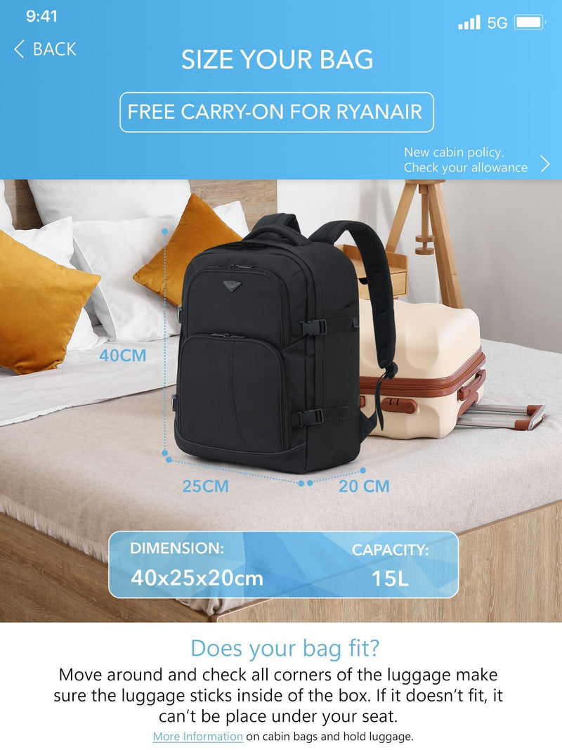 Flight Knight grey carry-on rucksack 20L - British product
