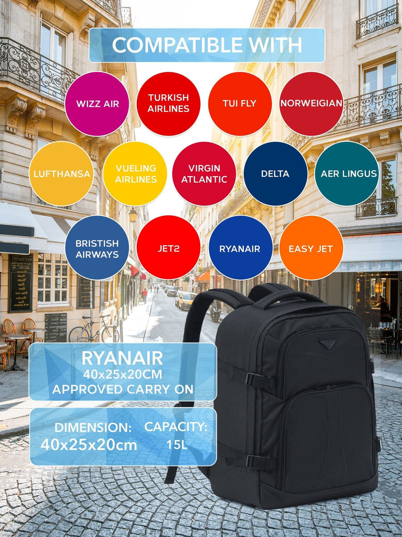 Flight Knight grey carry-on rucksack 20L - British product