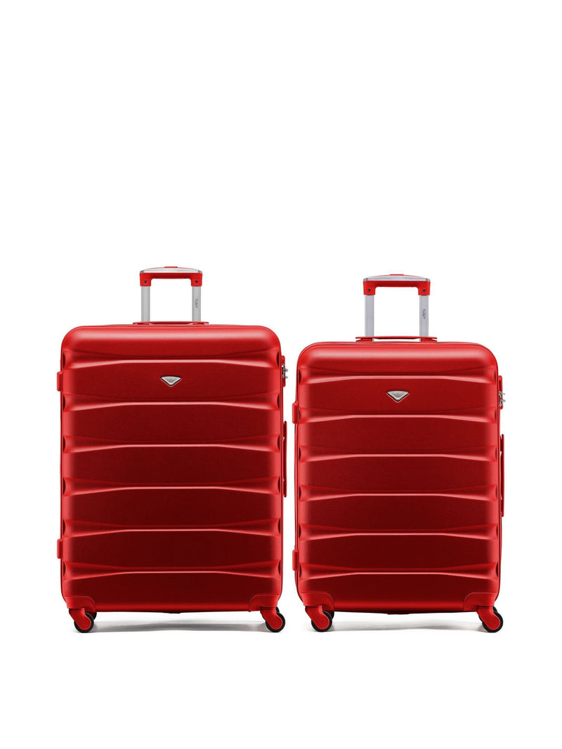 Flight Knight red hardcase suitcase set medium large - British product
