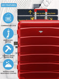 Flight Knight red hardcase suitcase set medium large - British product