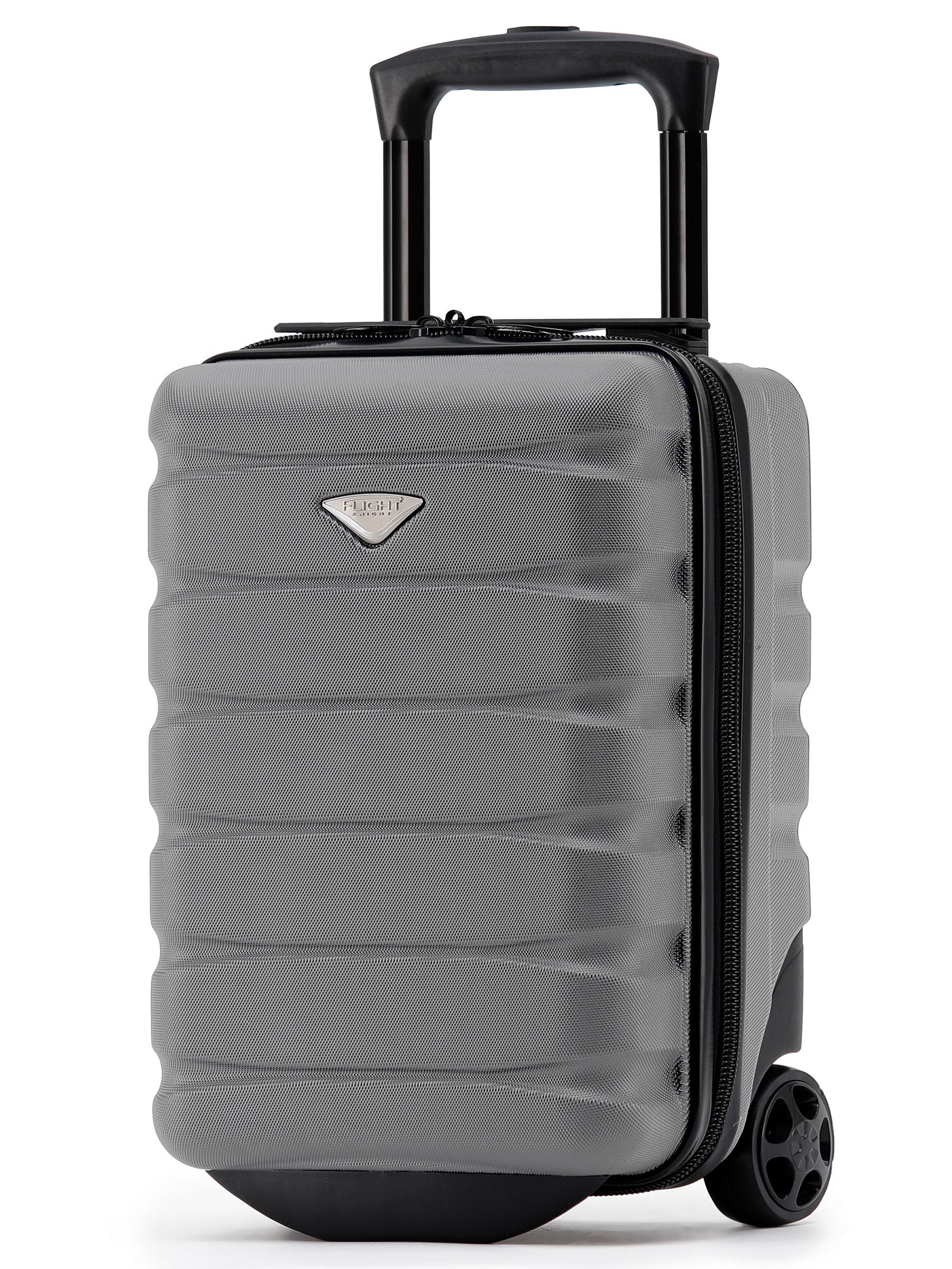 Flight Knight Grey Ryanair Underseat 2 Wheel ABS Hard Case Cabin Carry-On Hand Luggage Suitcase
