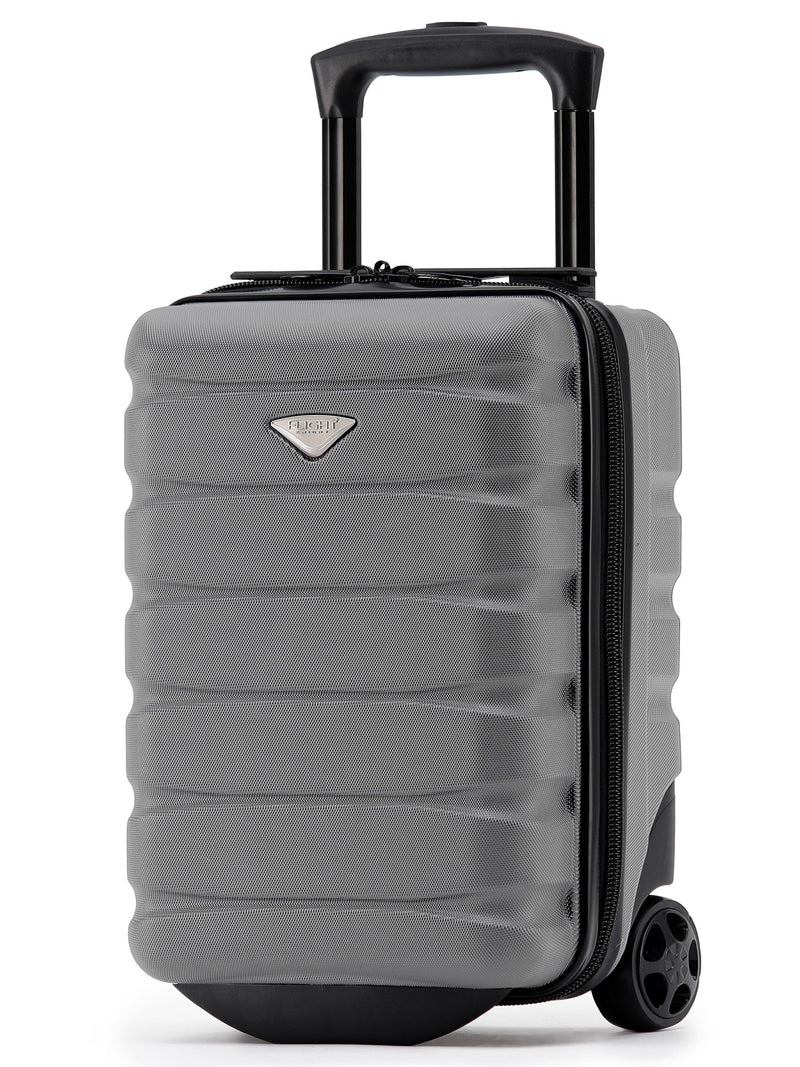 Flight Knight Grey Ryanair Underseat 2 Wheel ABS Hard Case Cabin Carry-On Hand Luggage Suitcase