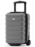 Flight Knight Grey Ryanair Underseat 2 Wheel ABS Hard Case Cabin Carry-On Hand Luggage Suitcase
