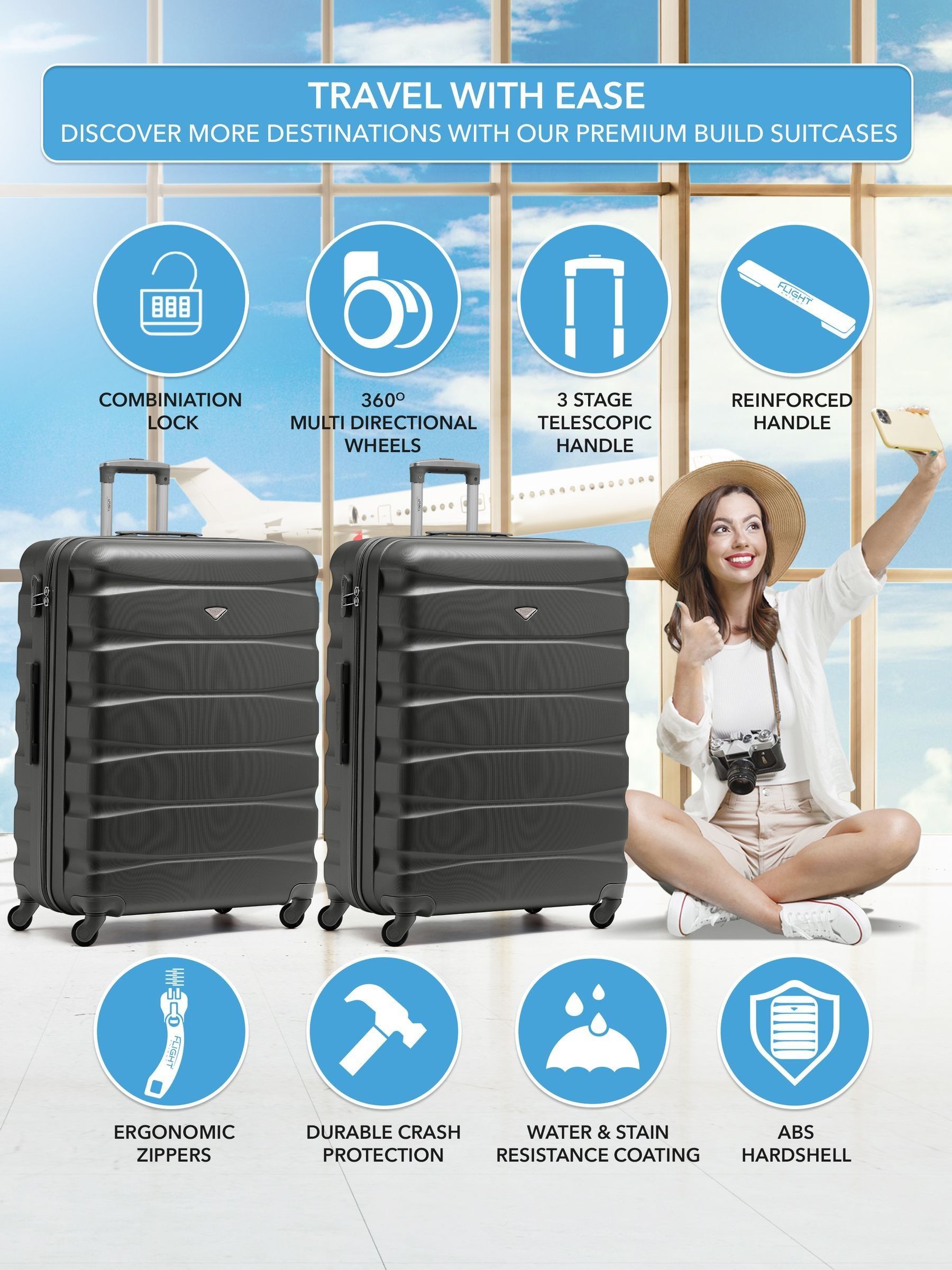 Flight Knight large hardcase suitcase 29 inch - British product