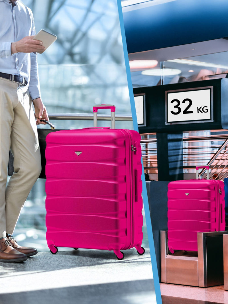 Flight Knight pink hardcase luggage set of 2, imported from the UK