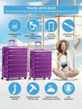 Flight Knight purple hardcase travel suitcases set of 2, imported from the UK