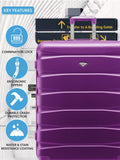 Flight Knight purple hardcase travel suitcases set of 2, imported from the UK